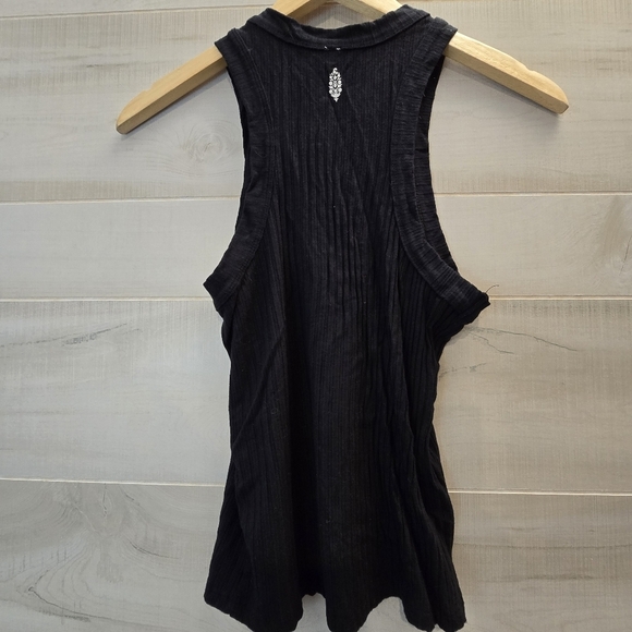 {XS} Free People Movement "Blissed Out" Ribbed Racerback Tank Top Black - Picture 5 of 8